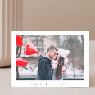 Postal Moderno Simple 2 Foto Boda Guardar La Fecha