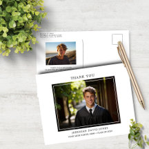 Moderno Simple Agradecimiento de Graduación con Fo