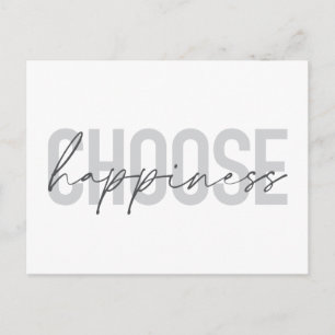 Postal Moderno, simple, inspirador "Elige la Felicidad"