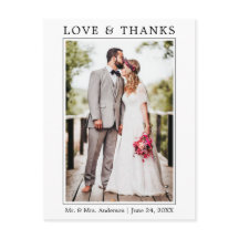 Moderno Simple Minimalista Amor Gracias Foto Boda