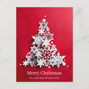 Postal Moderno Snowflake Christmas Tree Corporate Greetin