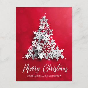 Postal Moderno Snowflake Christmas Tree Corporate Greetin
