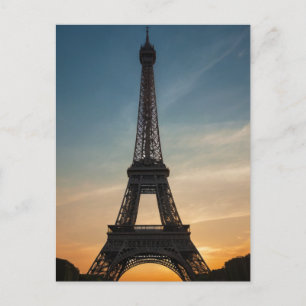 Postal Moderno Sunset Parisino Torre Eiffel París Francia