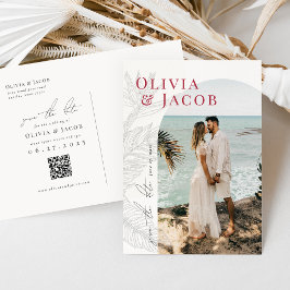 Postal Moderno Tropical Save the Date Postcard