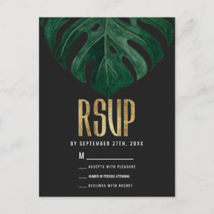 Postal Moderno Tropical Suiza Queso Leaf Gold RSVP