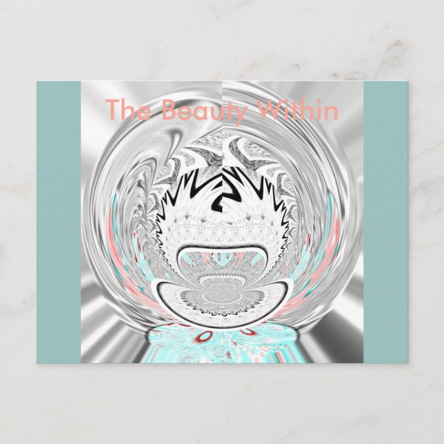 Postal Moderno Urban Ash Gray Flora Abstract Pattern Art (Anverso)