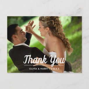 Postal Moderno y elegante   Boda Gracias Postcard