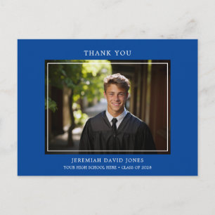 Postal Moderno y simple foto Dark Blue Grad Gracias