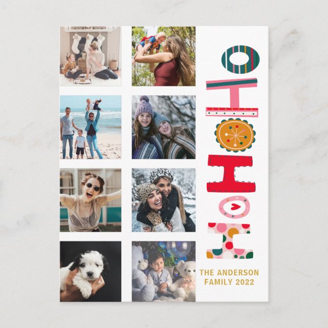 Postal Modernos 9 Navidades con fotos saludando a Postca (Anverso)