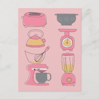 Postal Modernos Aparatos de Cocina Marketing Ilustracion