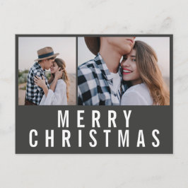 Postal Modernos navidades blancos con fotos en blanco neg