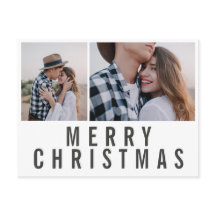 Modernos navidades blancos con fotos en blanco neg