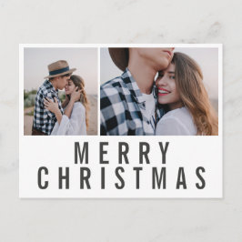 Postal Modernos navidades blancos con fotos en blanco neg