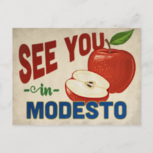 Postal Modesto California Apple - Viajes de época