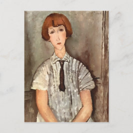 Postal Modigliani Chica con blusa