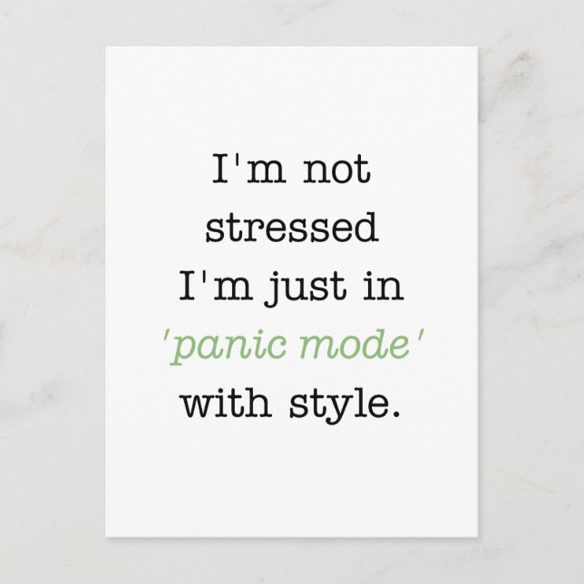 Postal Modo de pánico en estilo (Anverso)