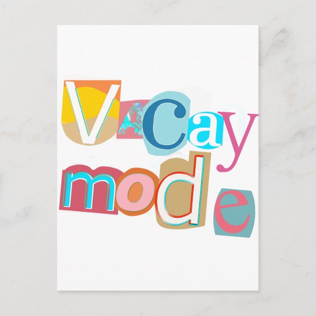 Postal Modo de vacaciones retro estilo playa (Anverso)