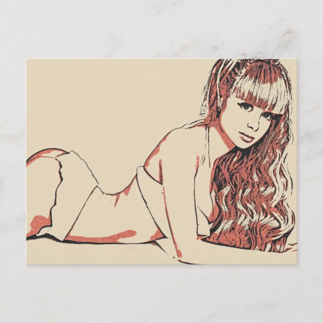 Postal Moi Lolita - belleza blone perfecta posando (Anverso)