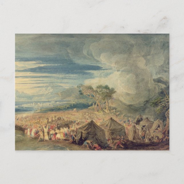 Postal Moisés dividiendo las aguas del Mar Rojo (Anverso)