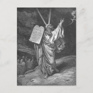 Postal Moisés en el Monte Sinaí