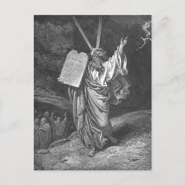 Postal Moisés en el Monte Sinaí (Anverso)