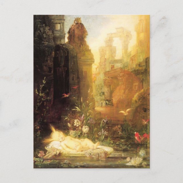 Postal Moisés Joven por Gustave Moreau (Anverso)
