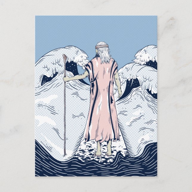 Postal Moisés y el mar de despedida (Anverso)