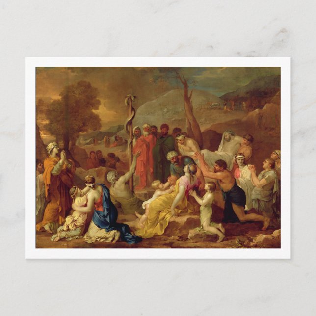 Postal Moisés y el serpiente brasilero, c.1653-54 (aceite (Anverso)