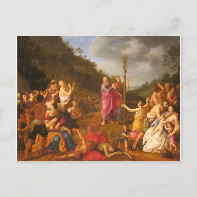 Postal Moisés y el serpiente descarado (Anverso)