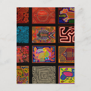 Postal Mola Collage Indio Kuna