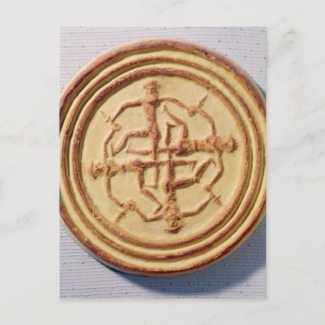 Postal Molde que representa a cuatro guerreros (Anverso)