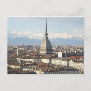 Postal Mole Antonelliana en Turín Italia visto desde la c