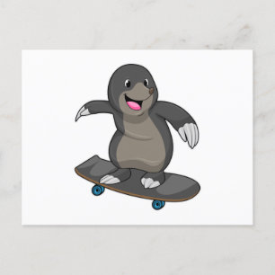 Postal Mole como Skater con Skateboard