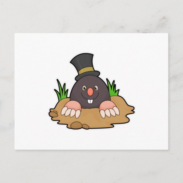 Postal Mole con Molehill y Gorra (Anverso)