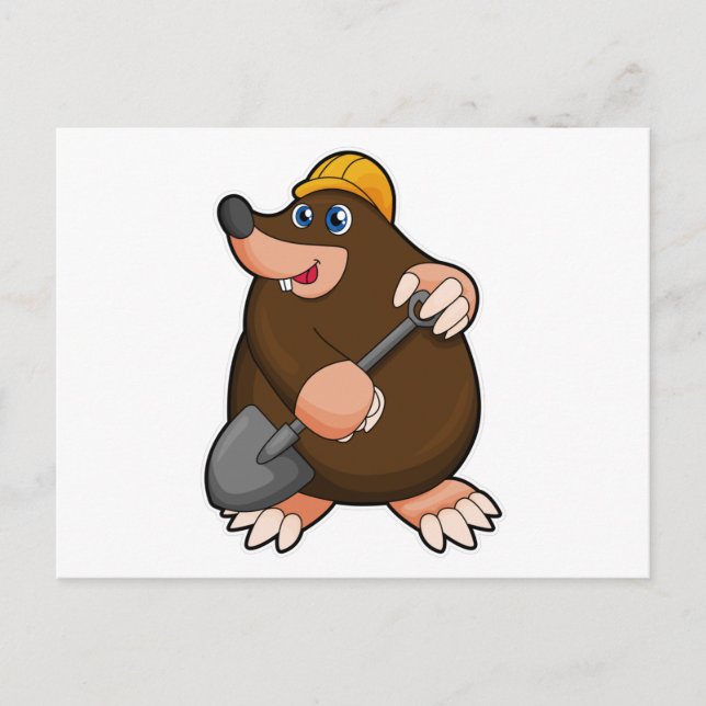 Postal Mole con pala y gorra duro (Anverso)