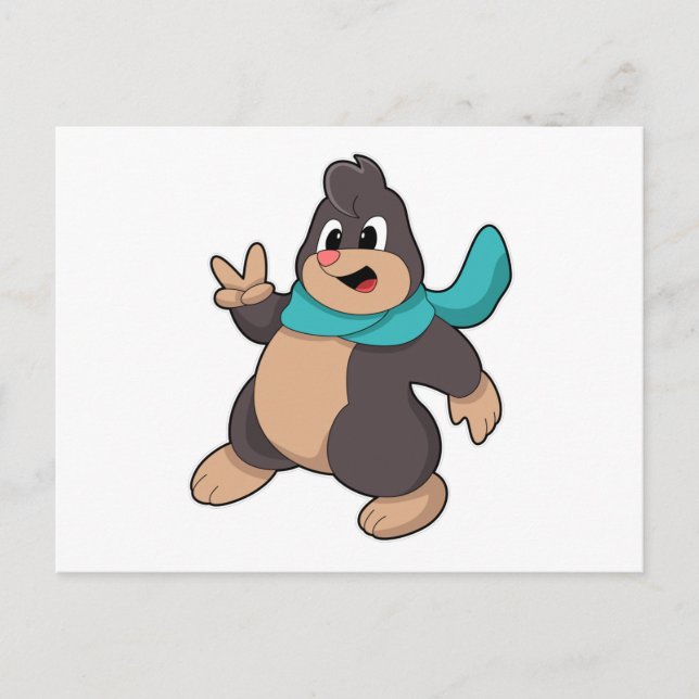 Postal Mole con Scarf (Anverso)