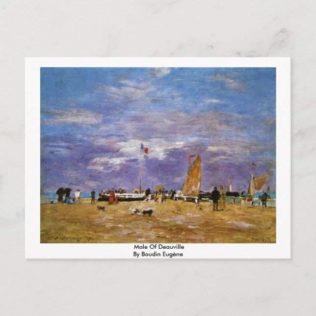 Postal Mole De Deauville Por Boudin Eugène (Anverso)