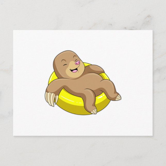 Postal Mole en natación con vida (Anverso)