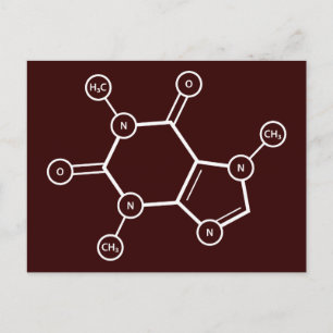 Postal molécula de café (personalizable de color)