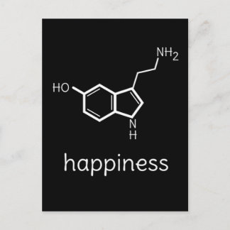 Postal moléculas de serotonina de felicidad