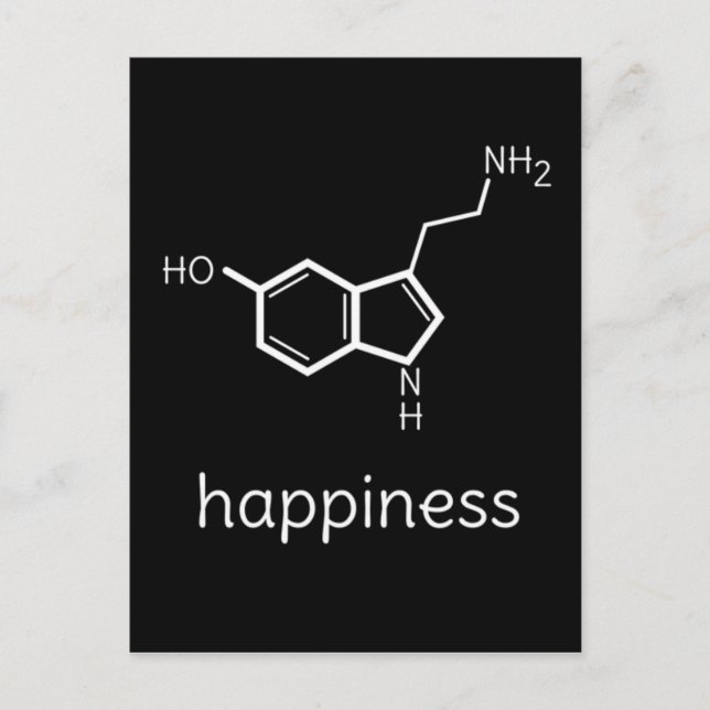 Postal moléculas de serotonina de felicidad (Anverso)
