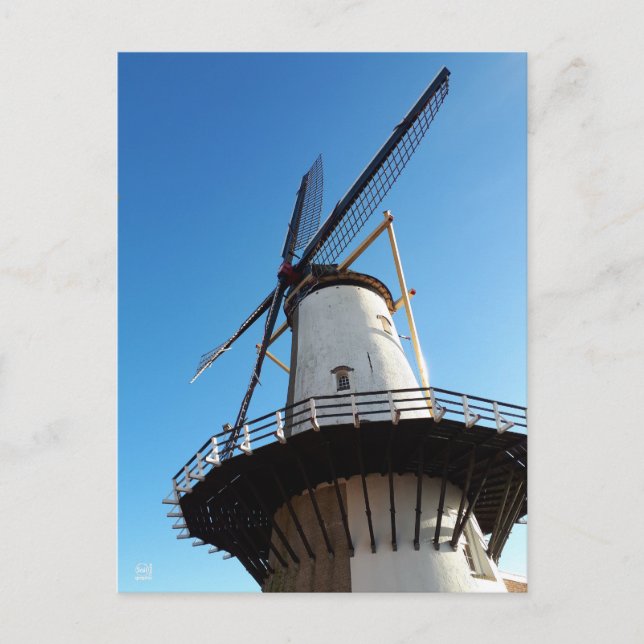 Postal Molen in Nederland in Willemstad. (Anverso)
