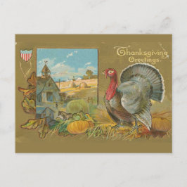 Postal Molinillo de Acción de Gracias y granja