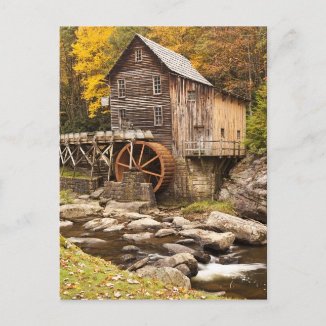 Postal Molino de Grist de Glade Creek, Parque Estatal Bab (Anverso)