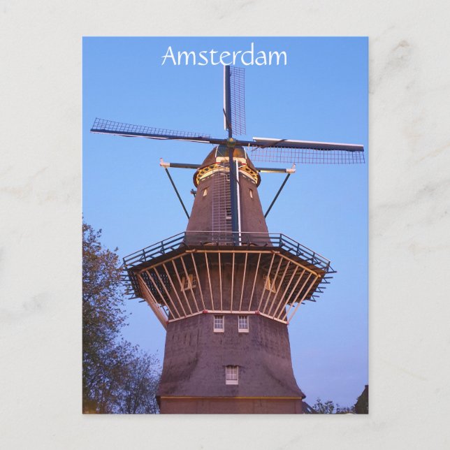 Postal Molino de viento de Amsterdam (Anverso)