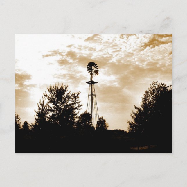 Postal Molino de viento en Dusk (Anverso)