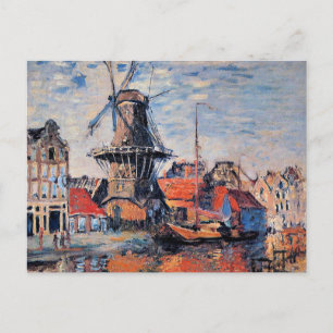 Postal Molino de viento en el canal Onbekende, Ámsterdam,