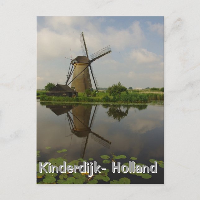 Postal Molino de viento en Kinderdijk (Anverso)