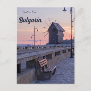 Postal Molino de viento en Nessebar Bulgaria