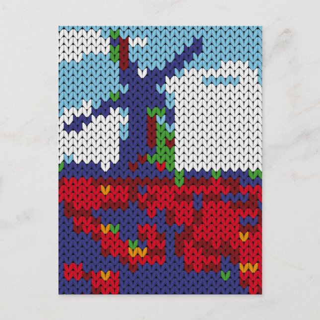 Postal Molino de viento holandés de punto en un campo (Anverso)